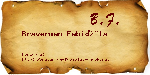 Braverman Fabióla névjegykártya